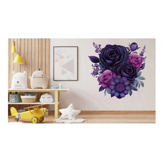 Sticker decorativ, Flori, Mov, 60 cm, 1325STK-3 Sticker decorativ, Flori, Mov, 60 cm, 1325STK-3