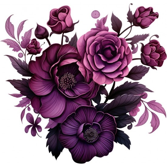 Sticker decorativ, Flori, Roz, 62 cm, 1325STK-5 Sticker decorativ, Flori, Roz, 62 cm, 1325STK-5