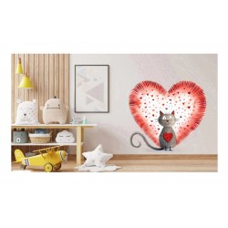 Sticker decorativ, Pisica, Rosu, 60 cm, 1326STK Sticker decorativ, Pisica, Rosu, 60 cm, 1326STK