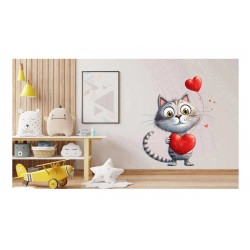 Sticker decorativ, Pisica, Alb, 73 cm, 1326STK-3 Sticker decorativ, Pisica, Alb, 73 cm, 1326STK-3