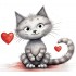 Sticker decorativ, Pisica, Alb, 66 cm, 1326STK-5