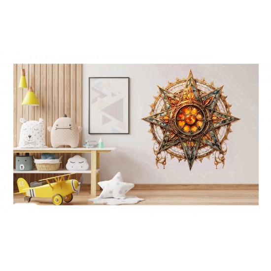 Sticker decorativ, Stea, Portocaliu, 61 cm, 1328STK-2 Sticker decorativ, Stea, Portocaliu, 61 cm, 1328STK-2
