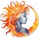 Sticker decorativ, Woman, Turcoaz, 63 cm, 1328STK-5 Sticker decorativ, Woman, Turcoaz, 63 cm, 1328STK-5