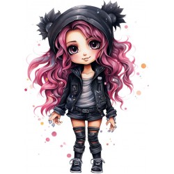 Sticker decorativ, Printesa Rock, Roz, 83 cm, 1331STK-11