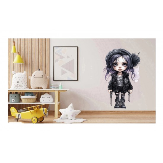 Sticker decorativ, Printesa Rock, Negru, 90 cm, 1331STK-2 Sticker decorativ, Printesa Rock, Negru, 90 cm, 1331STK-2