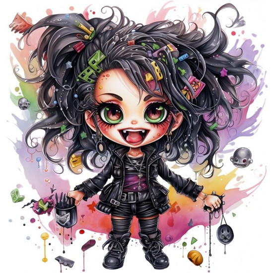 Sticker decorativ, Printesa Rock, Multicolor, 62 cm, 1331STK-3 Sticker decorativ, Printesa Rock, Multicolor, 62 cm, 1331STK-3