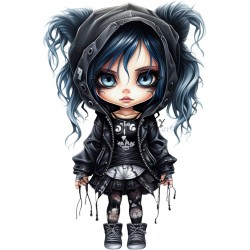 Sticker decorativ, Printesa Rock, Negru, 90 cm, 1331STK-4