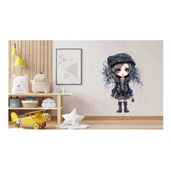 Sticker decorativ, Printesa Rock, Gri, 84 cm, 1331STK-6 Sticker decorativ, Printesa Rock, Gri, 84 cm, 1331STK-6