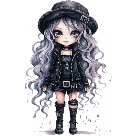 Sticker decorativ, Printesa Rock, Negru, 90 cm, 1331STK-9 Sticker decorativ, Printesa Rock, Negru, 90 cm, 1331STK-9