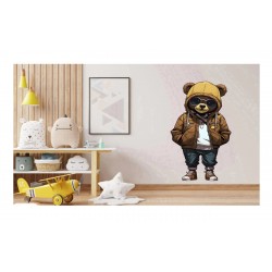 Sticker decorativ, Teddy Hip Hop, Maro, 90 cm, 1332STK-1 Sticker decorativ, Teddy Hip Hop, Maro, 90 cm, 1332STK-1