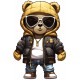 Sticker decorativ, Teddy Hip Hop, Galben, 89 cm, 1332STK-2 Sticker decorativ, Teddy Hip Hop, Galben, 89 cm, 1332STK-2