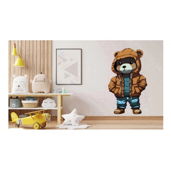 Sticker decorativ, Teddy Hip Hop, Maro, 90 cm, 1332STK-4 Sticker decorativ, Teddy Hip Hop, Maro, 90 cm, 1332STK-4