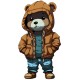 Sticker decorativ, Teddy Hip Hop, Maro, 90 cm, 1332STK-4 Sticker decorativ, Teddy Hip Hop, Maro, 90 cm, 1332STK-4