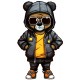 Sticker decorativ, Teddy Hip Hop, Negru, 90 cm, 1332STK-5 Sticker decorativ, Teddy Hip Hop, Negru, 90 cm, 1332STK-5