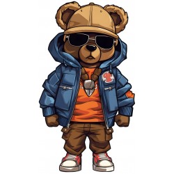 Sticker decorativ, Teddy Hip Hop, Albastru, 90 cm, 1332STK-8