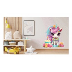 Sticker decorativ, Unicorn, Multicolor, 68 cm, 1333STK-1 Sticker decorativ, Unicorn, Multicolor, 68 cm, 1333STK-1