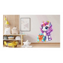 Sticker decorativ, Unicorn, Roz, 86 cm, 1333STK-4 Sticker decorativ, Unicorn, Roz, 86 cm, 1333STK-4