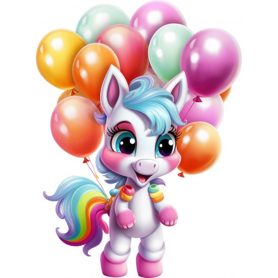 Sticker decorativ, Unicorn, Multicolor, 80 cm, 1333STK-6 Sticker decorativ, Unicorn, Multicolor, 80 cm, 1333STK-6
