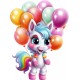 Sticker decorativ, Unicorn, Multicolor, 80 cm, 1333STK-6 Sticker decorativ, Unicorn, Multicolor, 80 cm, 1333STK-6