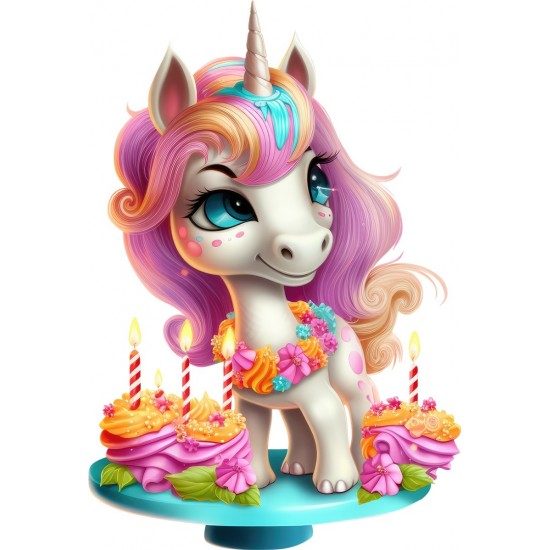 Sticker decorativ, Unicorn, Roz, 88 cm, 1333STK-7 Sticker decorativ, Unicorn, Roz, 88 cm, 1333STK-7