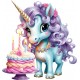 Sticker decorativ, Unicorn, Turcoaz, 66 cm, 1333STK-8 Sticker decorativ, Unicorn, Turcoaz, 66 cm, 1333STK-8