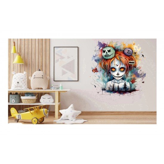Sticker decorativ, Halloween, Portocaliu, 61 cm, 1334STK-4 Sticker decorativ, Halloween, Portocaliu, 61 cm, 1334STK-4
