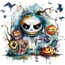 Sticker decorativ, Halloween, Multicolor, 61 cm, 1334STK-7