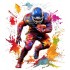 Sticker decorativ, Fotbal American, Rosu, 69 cm, 1335STK-9