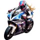 Sticker decorativ, Motocicleta, Alb, 73 cm, 1336STK-5 Sticker decorativ, Motocicleta, Alb, 73 cm, 1336STK-5