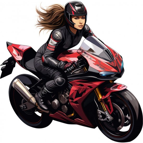 Sticker decorativ, Motocicleta, Rosu-Negru, 60 cm, 1336STK-6 Sticker decorativ, Motocicleta, Rosu-Negru, 60 cm, 1336STK-6