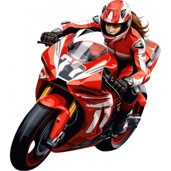 Sticker decorativ, Motocicleta, Rosu, 68 cm, 1336STK-8 Sticker decorativ, Motocicleta, Rosu, 68 cm, 1336STK-8