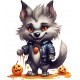 Sticker decorativ, Halloween, Gri, 73 cm, 1337STK-22 Sticker decorativ, Halloween, Gri, 73 cm, 1337STK-22