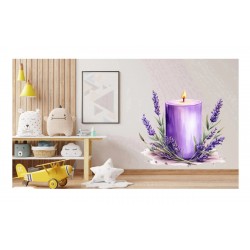 Sticker decorativ, Lumanare cu Lavanda, Mov, 60 cm, 1339STK-6 Sticker decorativ, Lumanare cu Lavanda, Mov, 60 cm, 1339STK-6
