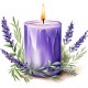 Sticker decorativ, Lumanare cu Lavanda, Mov, 65 cm, 1339STK-7 Sticker decorativ, Lumanare cu Lavanda, Mov, 65 cm, 1339STK-7