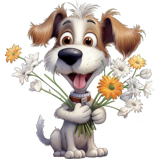 Sticker decorativ, Caine, Alb, 64 cm, 1341STK-10 Sticker decorativ, Caine, Alb, 64 cm, 1341STK-10