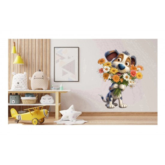 Sticker decorativ, Caine, Alb, 73 cm, 1341STK-2 Sticker decorativ, Caine, Alb, 73 cm, 1341STK-2