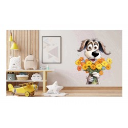 Sticker decorativ, Caine, Galben, 76 cm, 1341STK-5 Sticker decorativ, Caine, Galben, 76 cm, 1341STK-5