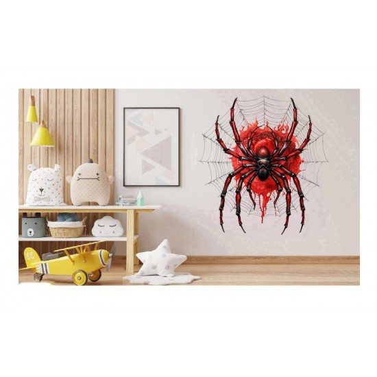 Sticker decorativ, Paianjen, Rosu, 65 cm, 1343STK-10 Sticker decorativ, Paianjen, Rosu, 65 cm, 1343STK-10