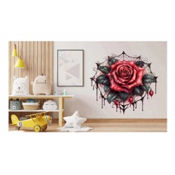 Sticker decorativ, Trandafiri, Rosu, 62 cm, 1343STK-18 Sticker decorativ, Trandafiri, Rosu, 62 cm, 1343STK-18