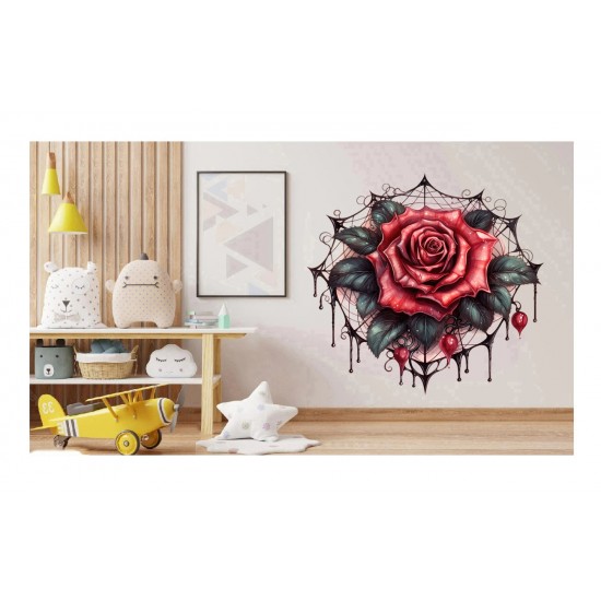 Sticker decorativ, Trandafiri, Rosu, 62 cm, 1343STK-18 Sticker decorativ, Trandafiri, Rosu, 62 cm, 1343STK-18
