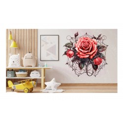 Sticker decorativ, Trandafiri, Rosu, 62 cm, 1343STK-20 Sticker decorativ, Trandafiri, Rosu, 62 cm, 1343STK-20