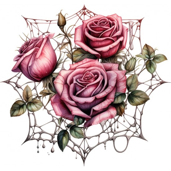 Sticker decorativ, Trandafiri, Roz, 63 cm, 1343STK-21 Sticker decorativ, Trandafiri, Roz, 63 cm, 1343STK-21