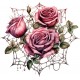 Sticker decorativ, Trandafiri, Roz, 63 cm, 1343STK-21 Sticker decorativ, Trandafiri, Roz, 63 cm, 1343STK-21