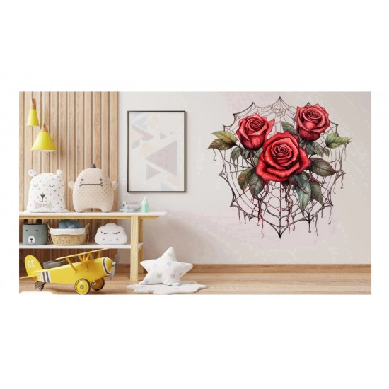 Sticker decorativ, Trandafiri, Rosu, 61 cm, 1343STK-22 Sticker decorativ, Trandafiri, Rosu, 61 cm, 1343STK-22