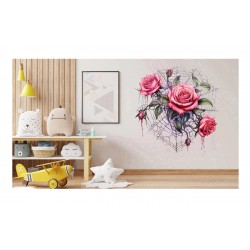 Sticker decorativ, Trandafiri, Roz, 61 cm, 1343STK-23 Sticker decorativ, Trandafiri, Roz, 61 cm, 1343STK-23