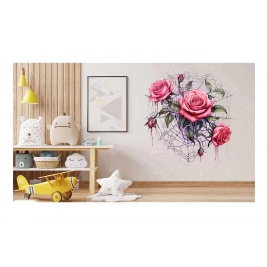 Sticker decorativ, Trandafiri, Roz, 61 cm, 1343STK-23 Sticker decorativ, Trandafiri, Roz, 61 cm, 1343STK-23