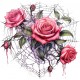Sticker decorativ, Trandafiri, Roz, 61 cm, 1343STK-23 Sticker decorativ, Trandafiri, Roz, 61 cm, 1343STK-23
