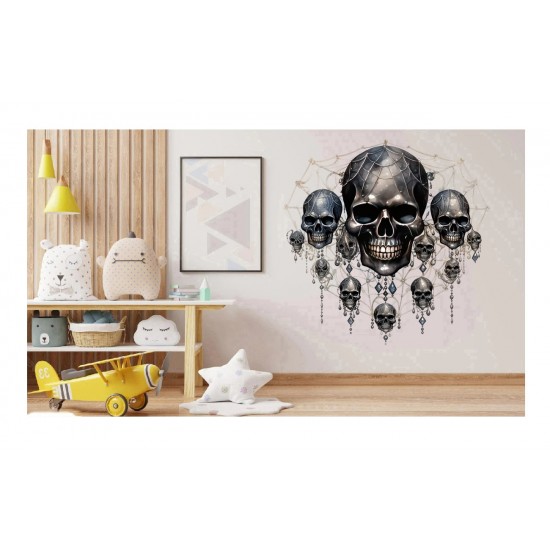 Sticker decorativ, Craniu, Negru, 61 cm, 1343STK-9 Sticker decorativ, Craniu, Negru, 61 cm, 1343STK-9