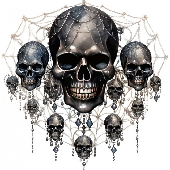 Sticker decorativ, Craniu, Negru, 61 cm, 1343STK-9 Sticker decorativ, Craniu, Negru, 61 cm, 1343STK-9