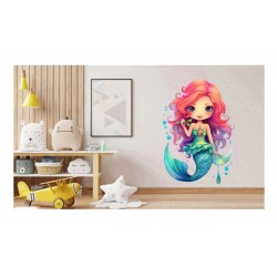 Sticker decorativ, Mica Sirena, Roz, 88 cm, 1344STK-1 Sticker decorativ, Mica Sirena, Roz, 88 cm, 1344STK-1
